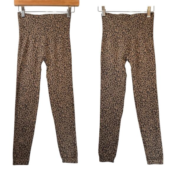 Spanx Look At Me Now Seamless Leggings Leopard Animal Print SIZE SMALL Womens - Picture 1 of 9